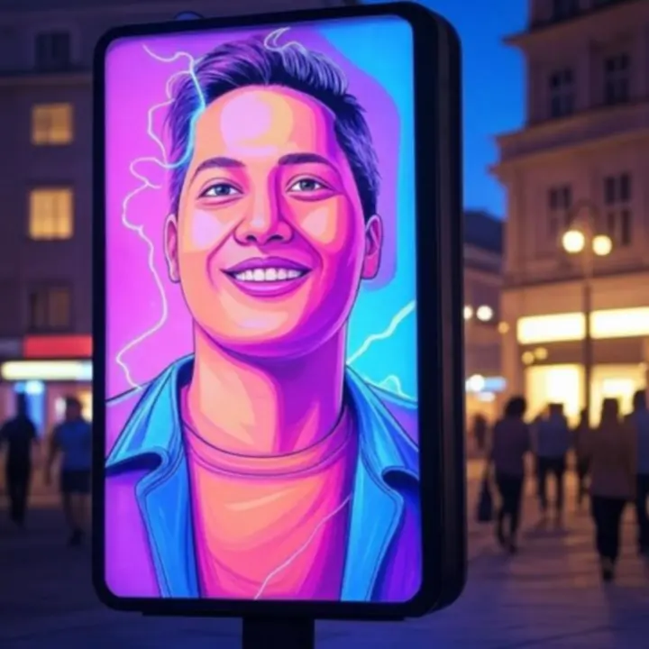 Dynamiczna kreacja kampanii reklamowej BrandMotionStudiio prezentująca odważne kolory i nowoczesny layout